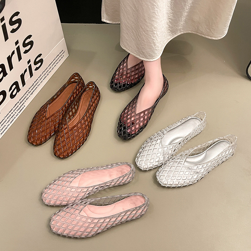 Jelly Sandal Women - صنادل نسائية صيفية مسطحة من الجيلي