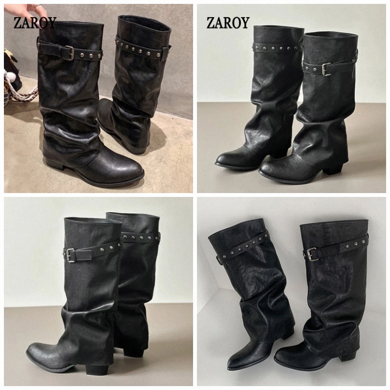 Wide Fit Heels - أحذية ZAROY طويلة حتى الركبة ذات