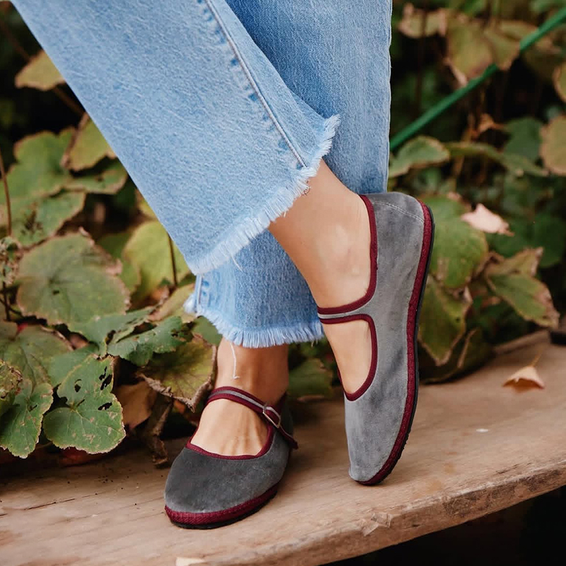 Women Shoes Jeans - رمادي ماري الجينز الشقق أحذية النساء