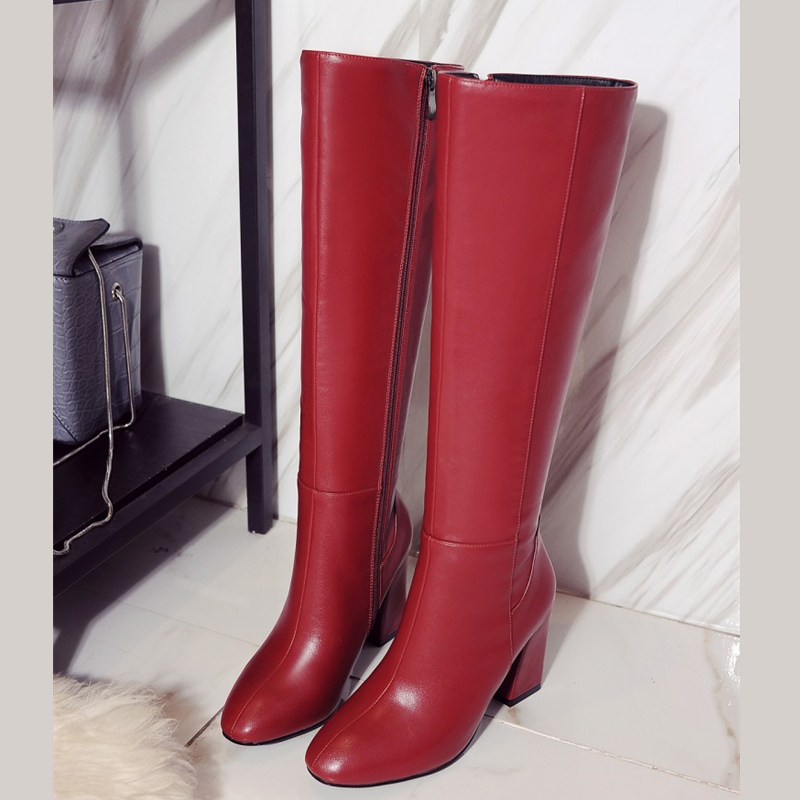 موضة الشتاء الأحمر المرأة حذاء - مراجعة Zip Up Boots Short وسعره