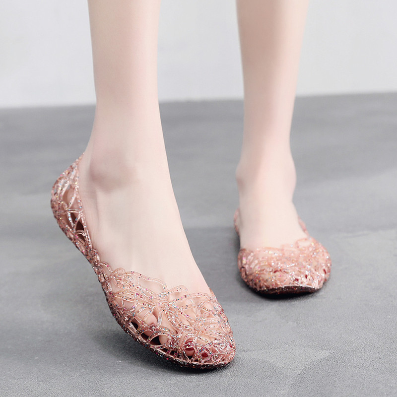 صنادل نسائية صيفية مسطحة، أحذي - مراجعة Jelly Sandal Women وسعره