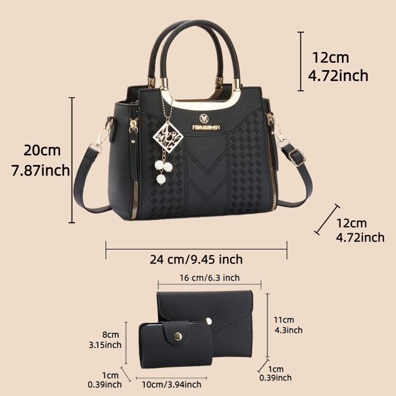 مجموعة حقائب يد من 3 قطع مصنوع - مراجعة Women Shoes Zipper وسعره