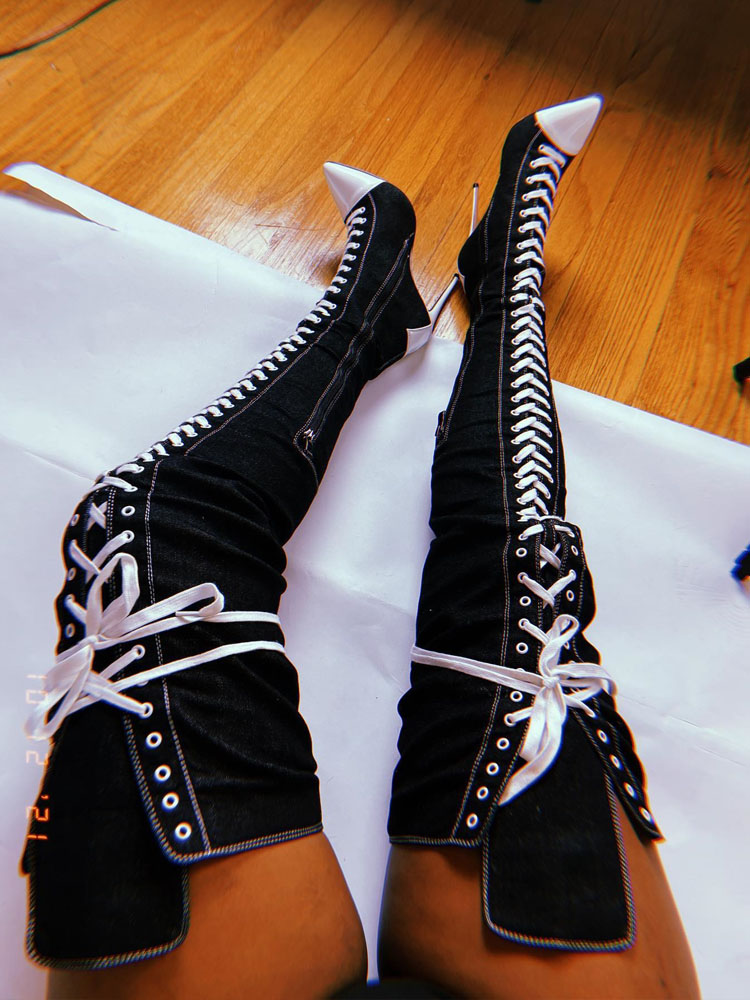 2025 جديد إمرأة أشار تو عالية  - مراجعة Women Shoes Jeans وسعره
