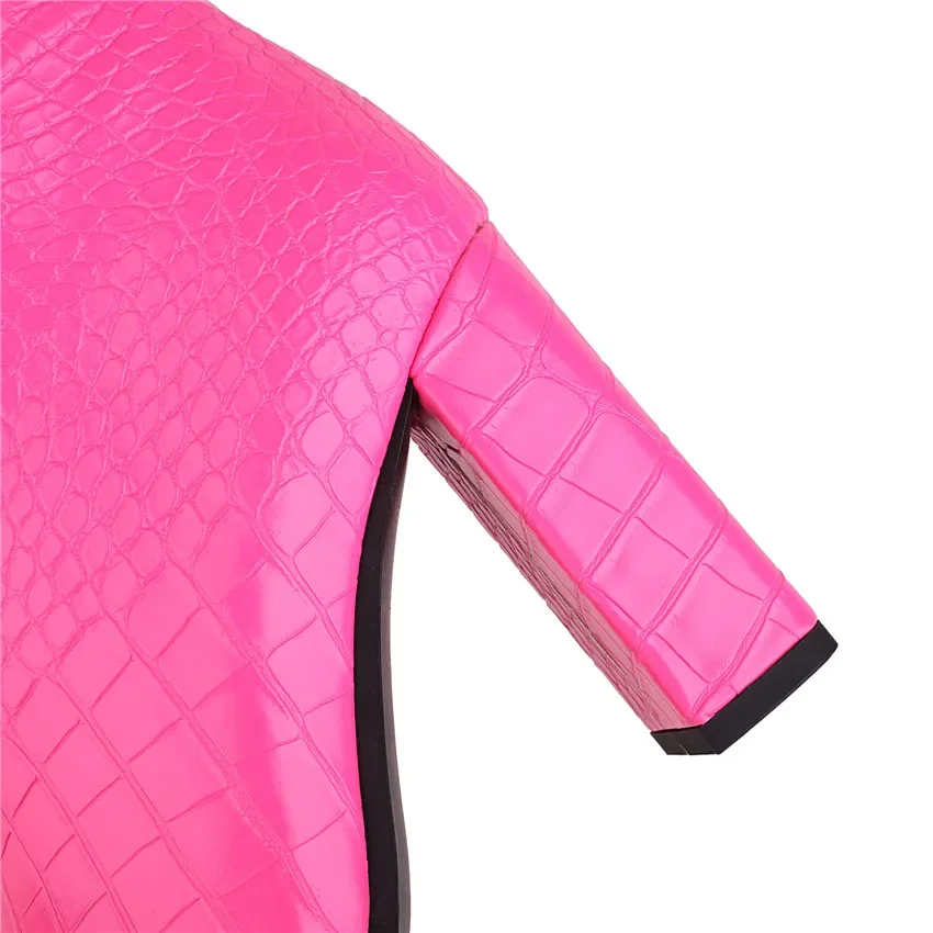 فو جلد التمساح النساء حذاء برق - مراجعة Zip Up Boots Short وسعره