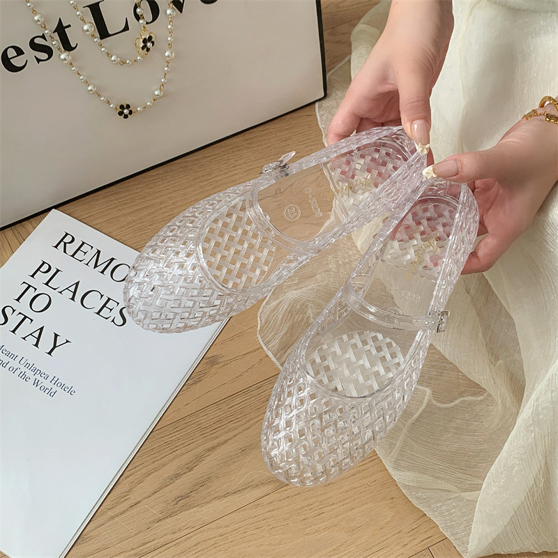 أحذية نسائية شفافة كريستالية ص - مراجعة Jelly Sandal Women وسعره