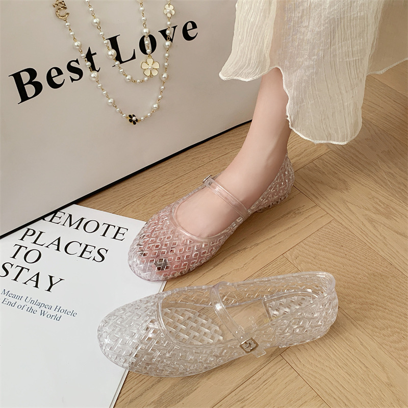 أحذية نسائية شفافة كريستالية ص - مراجعة Jelly Sandal Women وسعره