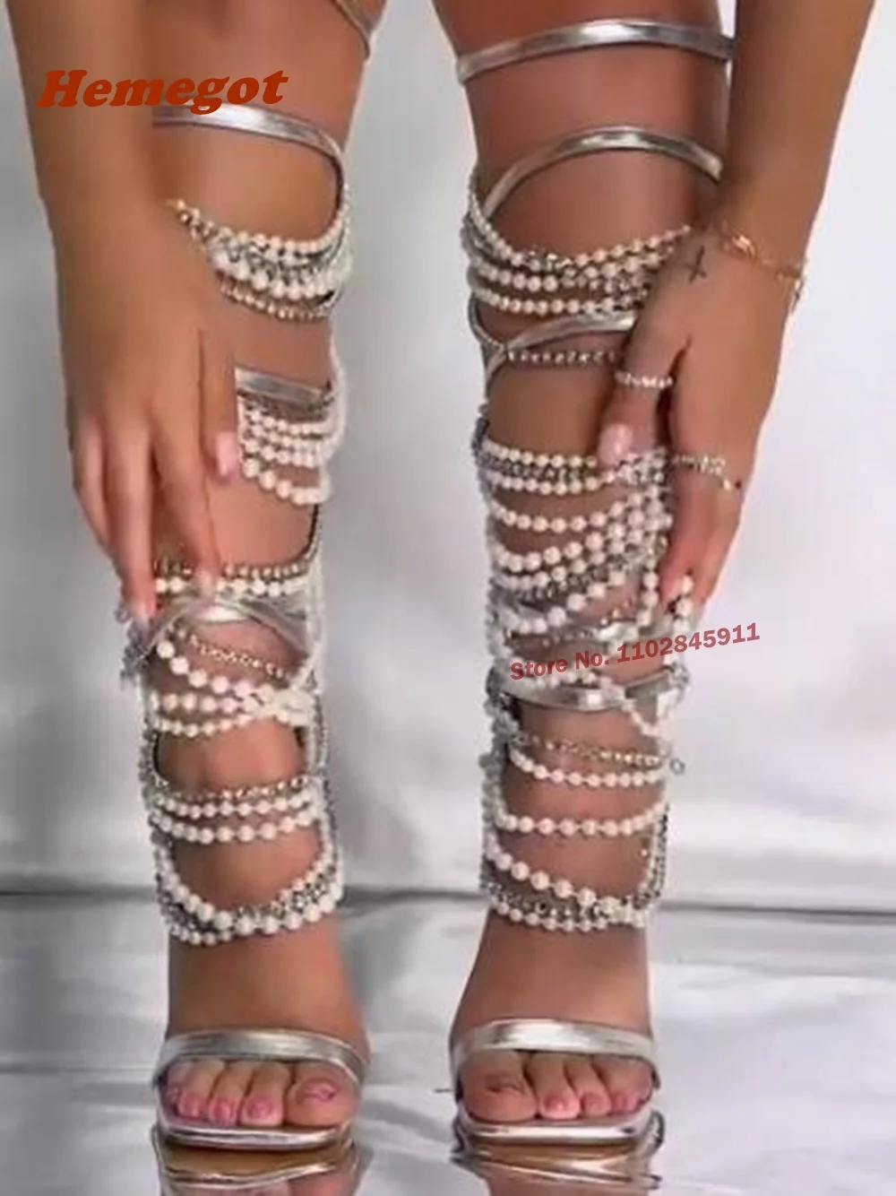 اللؤلؤ سلسلة معدنية الصنادل شر - مراجعة Women Shoes Zipper وسعره
