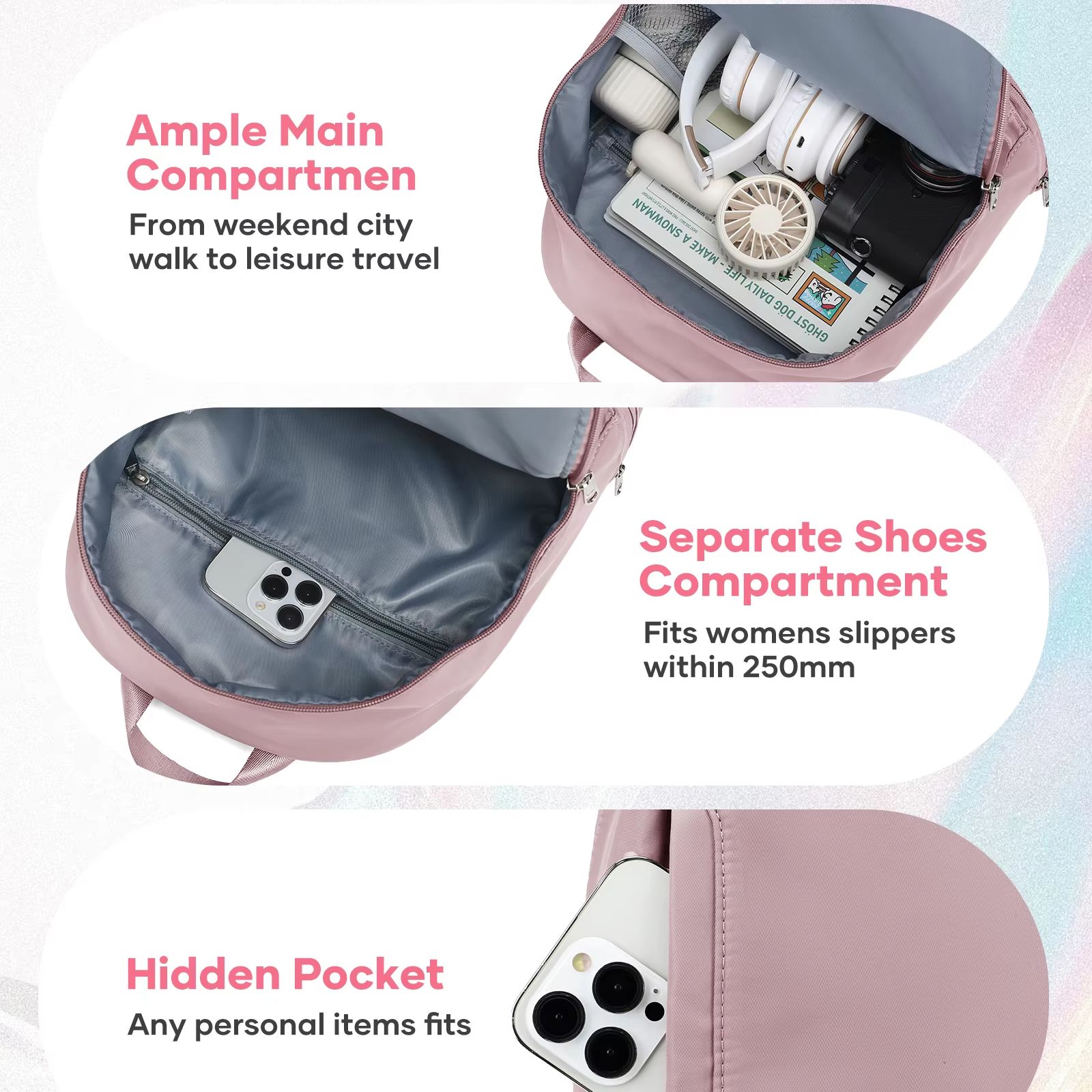 حقيبة للنساء، حقيبة ظهر رياضية - مراجعة Women Shoes Zipper وسعره
