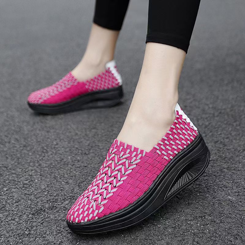 امرأة اليد المنسوجة أسافين حذا - مراجعة Women'S Shoes Hands Free وسعره